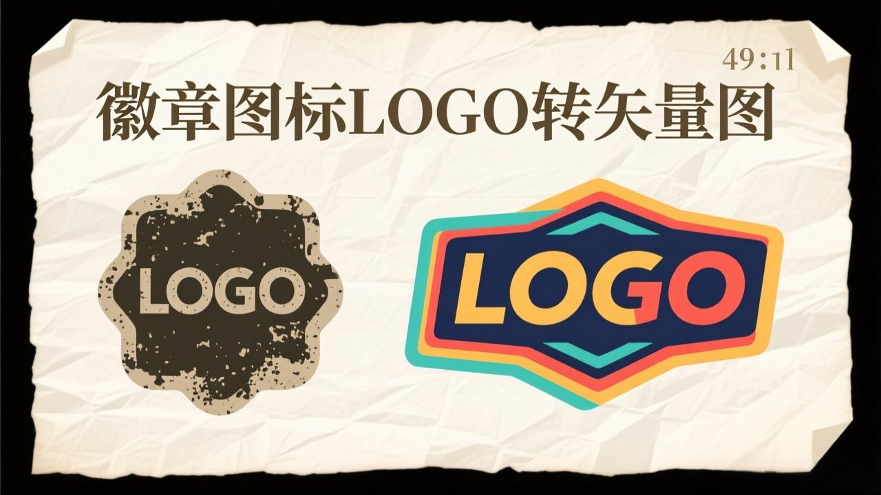 团队徽章图标LOGO图片转矢量图格式教程